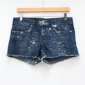 Blank NYC denim jean shorts paint splatter creative unique street art splash 26